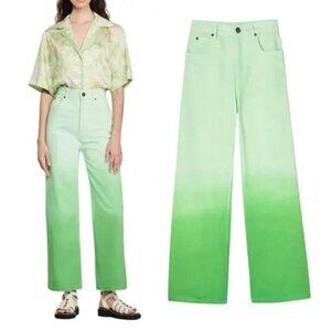 Sandro Straight-Leg Gradient-Effect Jeans In Green